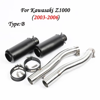 2003 2004 2005 2006 Kawasaki Z1000 Motociklu Izplūdes Caurules 51 mm Mid + Atplūdes Cauruļu Komplekts pa Kreisi, Labajā Pusē Z1000 no 2003. līdz 2006. gadam