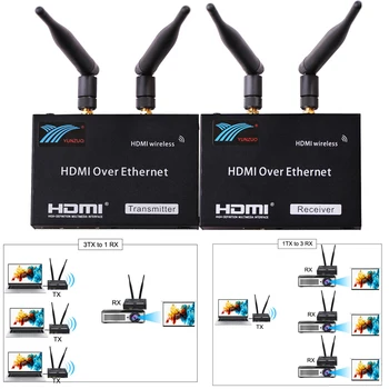 200M Bezvadu Paplašinātāju Viens Vairāku Daudzi Uz 1 (1080P HDMI Kabeli Extender Raidītājs Uztvērējs WIFI Pārvades Sadalītāja Maiņa