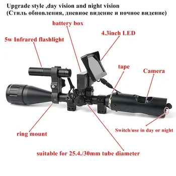 200M Nakts Redzamības Tēmēkļi Medību Jomu Nakts Riflescope Optisko Nakts Medību Sniper scope Gaisa Šauteni, Pistoli 2 Gadu Garantija