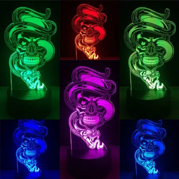 2018 JAUNO Gara 3D Lampas Apgaismojums LED USB Noskaņojumu Ilūziju Nakts Gaisma Multicolor Touch Tālvadības Luminaria Mainīt Tabula Puse Dekori