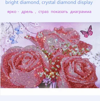 2018 KARSTĀ PĀRDOŠANAS diy dimanta izšūšanas komplekts pilns kristāla kārta dimanta krāsošana 5d attēlu akmeņu sienas dekori sarkanā ziedi DĀVANU