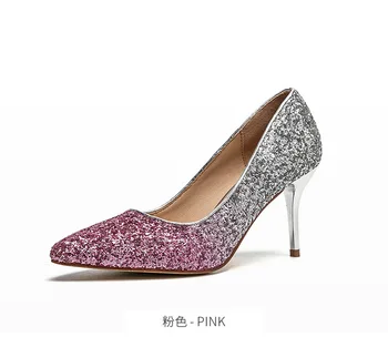 2018 Sievietes papēži augstākās kvalitātes Toe Sūkņi Augstiem Papēžiem dimanta modes kurpes izmērs 36-40