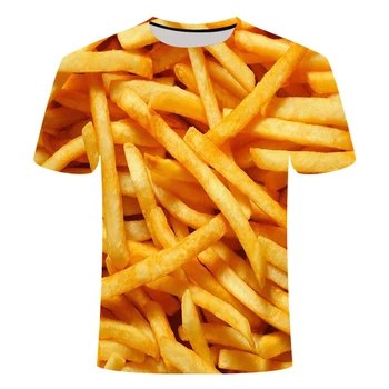 2019. gada Vasaras Cool t-krekls Pārtiku, frī kartupeļi 3d drukas Vīriešu, Sieviešu T krekli ikdienas Harajuku dizaina t-krekli, t kreklu Piliens kuģniecība