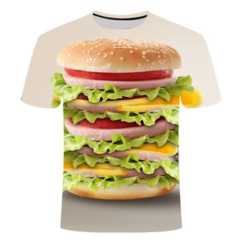 2019. gada Vasaras Cool t-krekls Pārtiku, frī kartupeļi 3d drukas Vīriešu, Sieviešu T krekli ikdienas Harajuku dizaina t-krekli, t kreklu Piliens kuģniecība