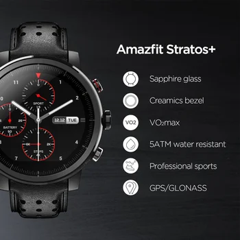 2019 Jaunu Amazfit Stratos+ Professional Smart Skatīties Īstas Ādas Siksna Dāvanu Kastē Safīra 2S Android, iOS Tālruni
