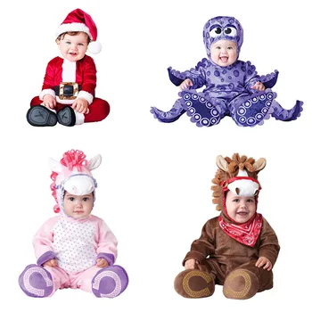2019 Jaunu Bērnu Dzīvnieku Cosplay Kostīmi Zēniem Ziemassvētku Halloween Drēbes, Uzstādīt Zīdaiņu Meitenēm Astoņkāji Kombinezonus Jumpsuits