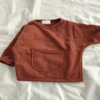 2019 korejiešu bērnu apģērbu rudens zēnu un meiteņu westernized korejas kabatas džemperis top