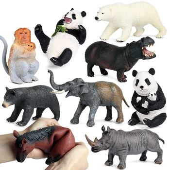 2020 Bērniem DIY Mīkstu Līmi Dzīvnieku Modelis Giant Panda Zilonis, Govs Piena Krokodils Polārie Lāči Hippo Rhino rotaļlietas bērnu Dāvanu