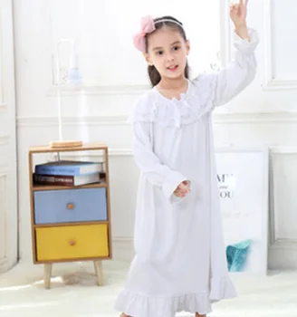 2020 Bērniem, Meitene Naktskrekls 2-10 Gadu Children' S Modelis Pidžamu Sleepwear Mājās Valkāt Rudenī Kokvilnas Garām Piedurknēm Nightdress