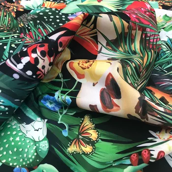 2020. gada pavasarī un vasarā jaunas drukas dzīvnieku valstību tropu džungļu imitācija kokvilnas un stiept satīna digitālā druka apģērbu