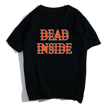 2020. gada Vasaras Sievietes Mirušo Iekšā T-Krekls Hipster Grunge Stils Black O-veida kakla vēstuli izdrukāt Tee Gothic Apģērbu