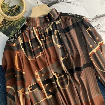 2020. gadam Pavasara Vasaras Šiks sieviešu vintage Krekls topi Augstas kvalitātes garas piedurknes Džemperi Krekli Blūzes C042a
