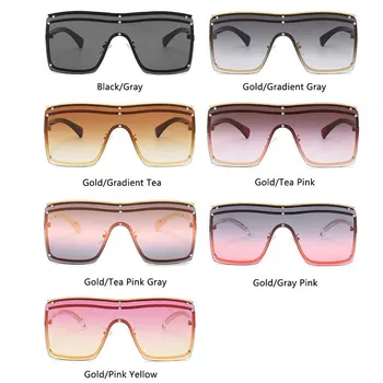 2020 Jaunu Lielizmēra Kvadrātveida Vīriešu Saulesbriļļu Modes multicolor Slīpums Viena Objektīva Toņos Brilles Lielu Dizainers Punkti UV400