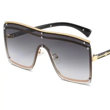 2020 Jaunu Lielizmēra Kvadrātveida Vīriešu Saulesbriļļu Modes multicolor Slīpums Viena Objektīva Toņos Brilles Lielu Dizainers Punkti UV400
