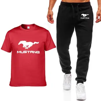 2020 jaunu vīriešu modes vasaras vīriešu T-krekls Mustangs auto logo drukāt hip hop atpūtas kokvilnas ar īsām piedurknēm augstas kvalitātes T-krekls
