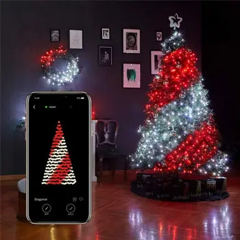 20m Smart Vara Stieples Led String Pasaku Gaismas Usb Bluetooth App Kontroles Kāzu Brīvdienu Ziemassvētku Eglīte Stīgu Gaismas Vainags