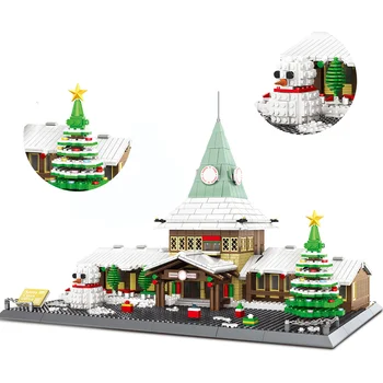 2172pcs Ziemassvētku Dāvanas Māju, Koku Santa Claus Brickheadz Celtniecības Bloki DIY Modelis Ķieģeļu Bērniem Radītājs Ziemas Ciems Komplekts