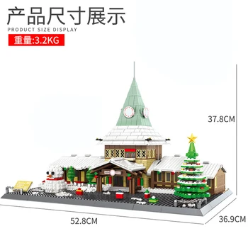 2172pcs Ziemassvētku Dāvanas Māju, Koku Santa Claus Brickheadz Celtniecības Bloki DIY Modelis Ķieģeļu Bērniem Radītājs Ziemas Ciems Komplekts