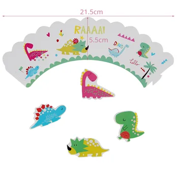 24pcs Dzimšanas dienu Dinozauru Puse Cupcake Toppers Wrapper Karikatūra Dzīvnieku Kūka Dekorēšanas Bērnu Dušas, Dzimšanas dienas Puse Rotājumi Zēns