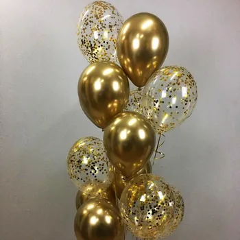 25pcs/daudz liels zelta kronis folijas gaisa balons un 12inch metāla lateksa zelta konfeti hēlija balonu, kāzas, meitenes dzimšanas dienas ballīti dekori