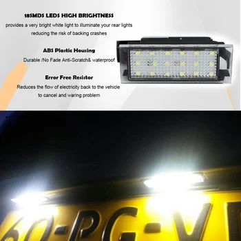 2gab Auto LED Numuru Licences Plāksnes Gaismas Direce Nomaiņa Lampas Renault Clio Megane Twingo II Lagane II5D Vel Satis Master