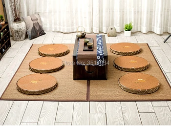 2gab Kārta Japāņu stila Tatami Matrača, Zabuton Krēslu Salmu Spilvenu Zen Spilvenu Zabuton Zafu Laukumā Grīdas Meditācija Sēdeklis