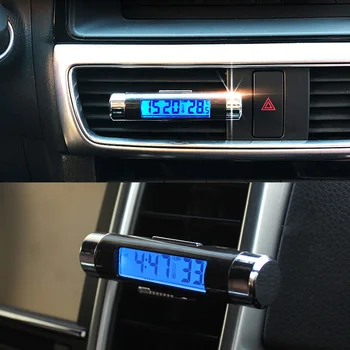 2in1 Automašīnu Ciparu LCD displejs Temperatūras Termometrs ar Pulksteni Ford Focus 2 1 Fiesta Mondeo 4 3 Tranzīta Kodolsintēzes Ranger Mustang KA S-max