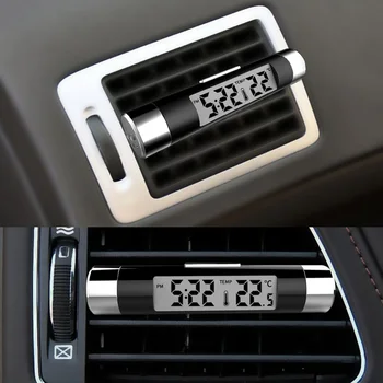 2in1 Automašīnu Ciparu LCD displejs Temperatūras Termometrs ar Pulksteni Ford Focus 2 1 Fiesta Mondeo 4 3 Tranzīta Kodolsintēzes Ranger Mustang KA S-max