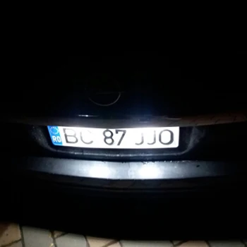 2x 12V SMD Balta Gaisma Canbus 18 LED numura zīme Lampas Vauxhall Opel Astra Corsa D Astra H, Zafira B