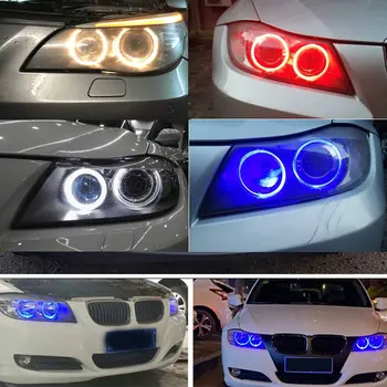 2x Canbus 40w LED Angel Eyes Marķieris, Gaismas Spuldzes, Balts/Sarkans/Zils BMW E39 E53 E60 E61, E63 E64 E65 E66, E87 523i Auto Stils