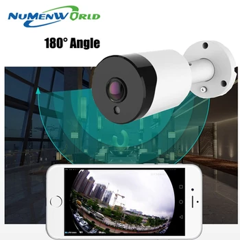 3.0 MP fish Eye (Zivs acs Kameru 180 grādu 3MP HD Drošības Kameras Audio Āra IP Kameras Ūdensizturīgs Panorāmas IS Smart CCTV Kameras P2P