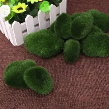 3-5cm Zaļa Zāle Ainavu Multi-formas Augu, Sūnu Bloks Akmens Imitācijas Flocking Rokdarbu Mikro Konteineru Apdare