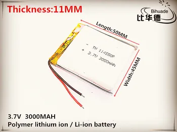 3.7 V 3000mAh 114550 Litija Polimēru Li-Po li ion Baterijas šūnas Mp3 MP4 MP5 GPS PSP, mobilo, bluetooth