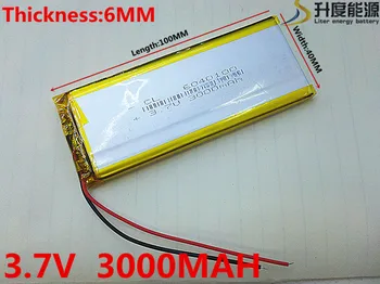 3.7 V 3000mAh 6040100 Litija Polimēru Li-Po li ion Baterijas šūnas Mp3 MP4 MP5 GPS