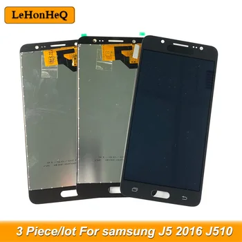 3 gabals/daudz LCD Samsung Galaxy J5 2016 J510 LCD J510F J510FN J510M Dzelzs lapa Displejs, Touch Screen digitizer montāža