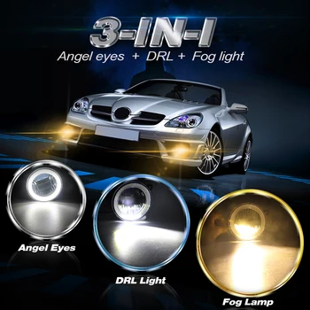 3-IN-1 Car LED Projektors, Miglas lukturi Dienas Gaismas lukturi dienas gaitas lukturi Angel Eye, Suzuki Grand Vitara Jimny XL7 Swift SX4 Alto Splash