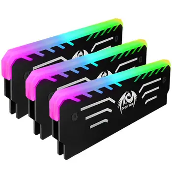 3 pin RGB Atmiņas Veste LED 256 Krāsas Gaismas Efektu Anoda Alumīnija Dzesētāja Siltuma Izlietne, Dzesēšanas Vest Uz DIY PC Spēles DDR3 RAM DDR4