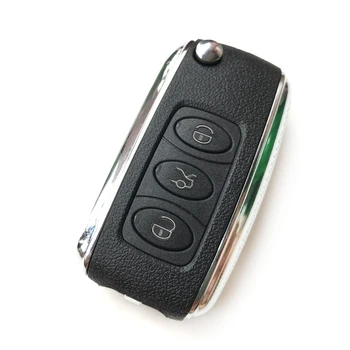 3 Pogas Flip Locīšanas Taustiņš Vāciņa Piekariņu Bentley Nomaiņa Tālvadības atslēgu tukšu čaulu gadījumā Automašīnas atslēga