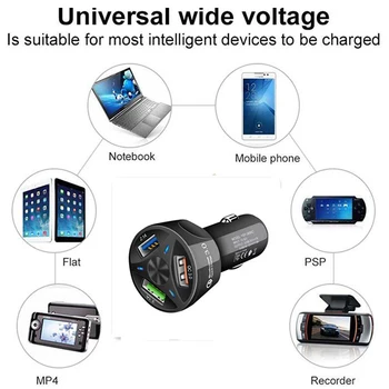 3 USB Automašīnas Lādētājs Ātri Uzlādēt 3.0 Samsung S10 Xiaomi Auto-Lādētāja Ātra Uzlāde iPhone 11 8 QC 3.0 Mobilo Telefonu Lādētāji