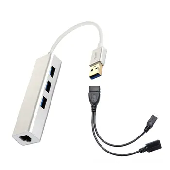 3 USB CENTRMEZGLU, LAN Ethernet Adapteris + USB OTG Kabelis, Uguns Stick 2ND GEN vai Uguns TV3 TV Stick 1080P (full-hd), kas Nav Iekļauti ONLENY