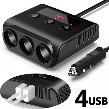 3 USB Ports 3 Veidu 3.6 LED Auto piepīpētāja Ligzdas Sadalītājs Hub Barošanas Adapteri 12V-24V Tālrunis MP3 DVR, GPS Auto Interjera