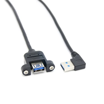 30 CM Augsta Ātruma USB 3.0 Labi/pa Kreisi/uz Augšu/uz Leju Leņķis ir 90 Grādu Paplašinājumu Kabeļu Skrūvju Panel Mount Sieviešu un Vīriešu Adapteri Kabeļi Kabeli
