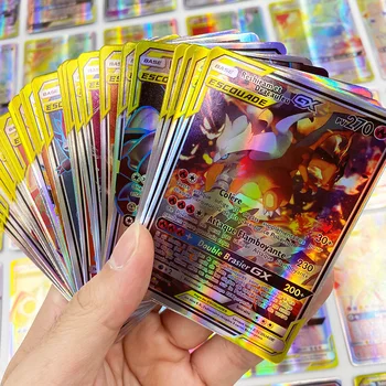 300 Gab franču valodā Pokemoning GX Kartes Spīd TAKARA TOMY Kartes Spēle Kaujas Carte Tirdzniecība Bērnu Rotaļlietas