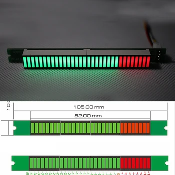 32 LED Mūzikas elektrisko līmeņa indikators VU Metrs Skaņas Līmeņa Mērītāju Pastiprinātājs Valdes Regulējams gaismas Ātrumu Valdes AGC Režīmā