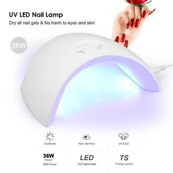 36 W UV Led Lampas, Fēns, Nagu Gēls 12 LED UV Gaismas Nagu Konservēšanas Mašīna Nail Art Apgleznošanas Salonu Instrumenti