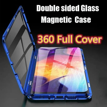 360 Pilnībā Segtu Metāla buferi Magnētisko Adsorbcijas Gadījumā Oppo Atrast X2 Gadījumos Divkāršu Rūdīta Stikla Coque Atrast X2 Pro Shell Fundas