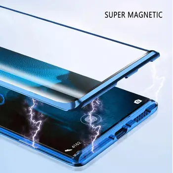 360 Pilnīgu Aizsardzību Magnētisko Gadījumā Huawei P30 20 P40 Lite Mate 20 30 Pro Tālrunis Stikla Vāks Huawei V30 Pro Mate 20X 4G 5G