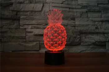 3D ananāsu Lampu 7 Krāsu Jaunums ananas 3d pineapp Gaismas led Akumulatora Barošanu Nakts Gaisma USB Galda Lampa Mājās guļamistaba dekors led