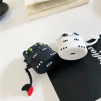 3D Cute Pūķis Gadījumā AirPods Silikona Bluetooth Austiņas Gadījumā par Apple Airpods 1/2 Karikatūra seguma Stereoskopiskās