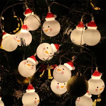 3M Sniegavīrs Santa LED String Gaismas Pasaku Gaismas Āra Bateriju Darbināmas Vainags Ziemassvētku Rotājumi Jaunajā Gadā Grupa Xmas fl02